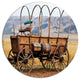 Old American Cart In Grassland, Landscape Round Wall Art, 36"
