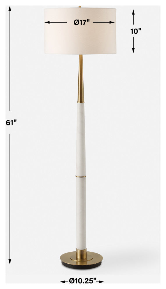 Uttermost Faro White Marble Floor Lamp