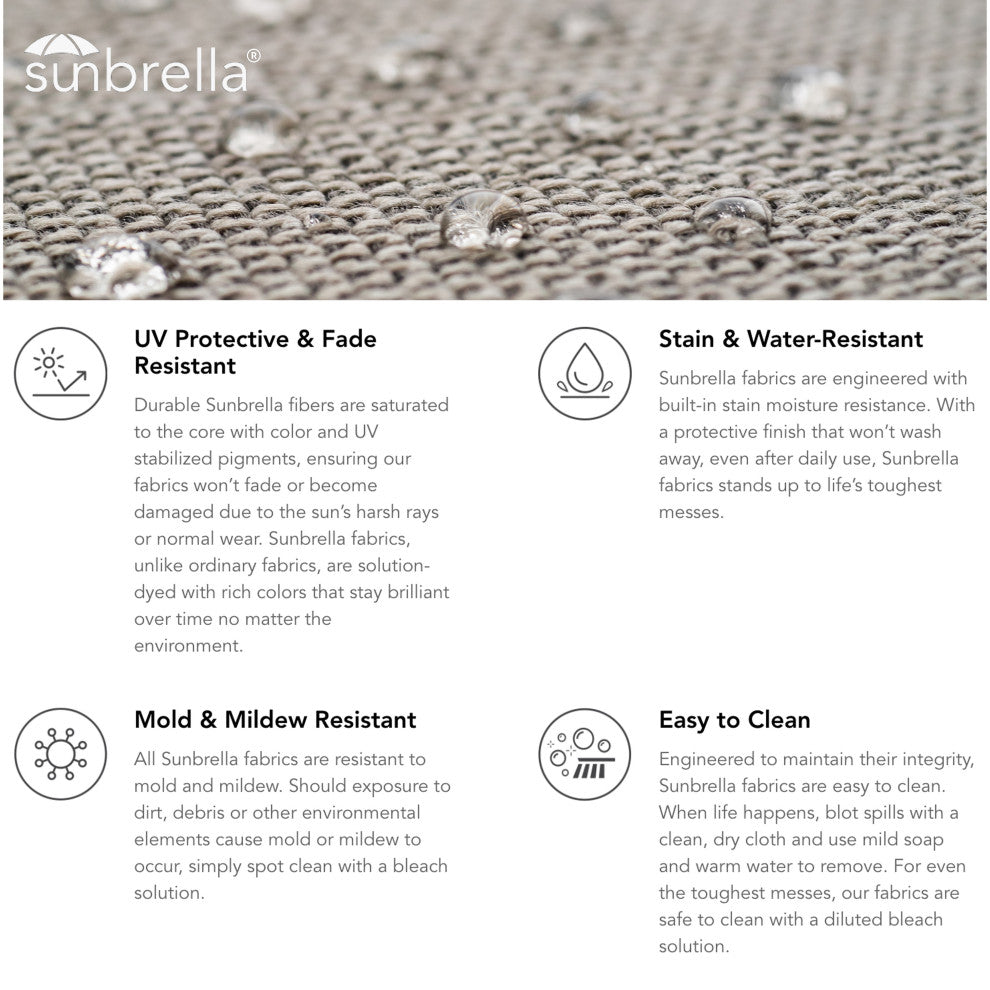 9' Round 360 Rotating Auto Tilt Umbrella, White, Sunbrella, Tuscan