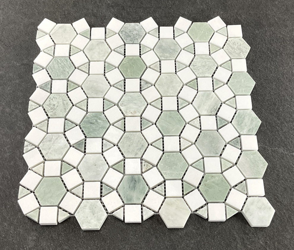 10-Pieces of 3.25" x 12.75" Marble Novelty Mosaic Wall & Floor Tile
