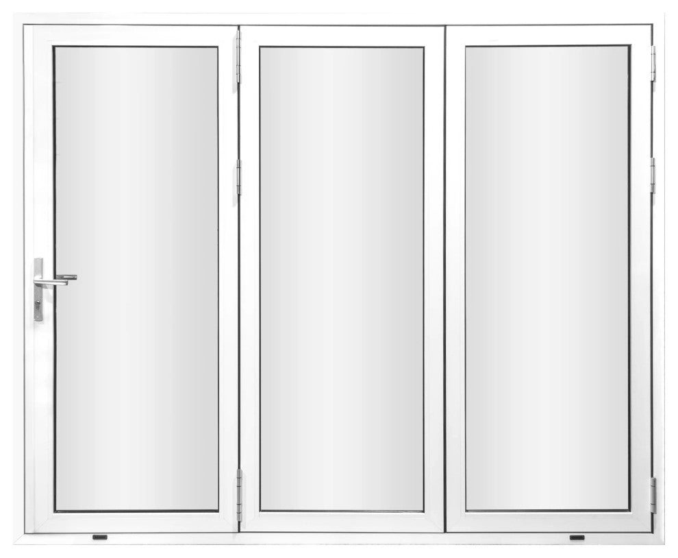 Aluminum folding patio doors 108"x96", white color. low e glass L-R03