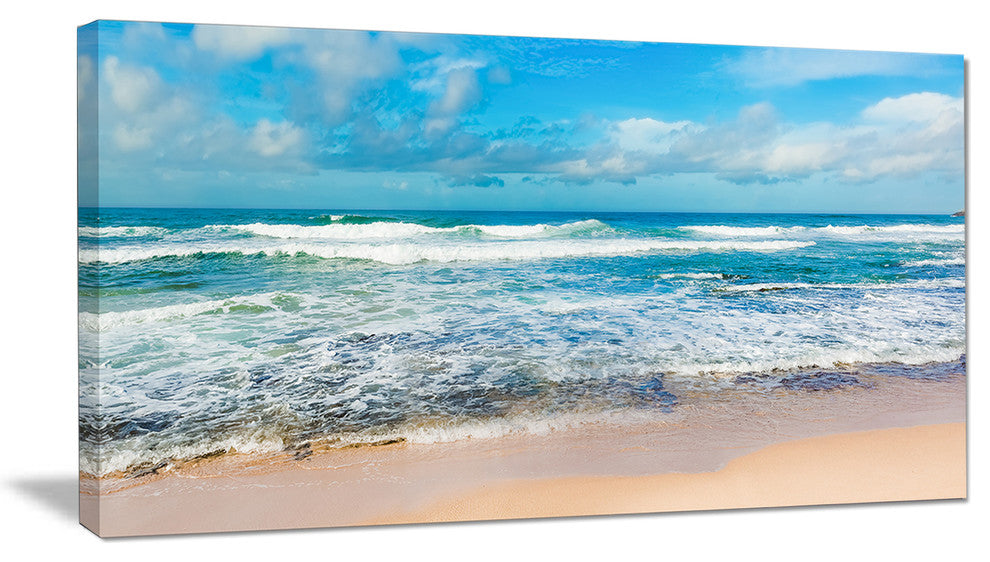 "Indian Ocean Panoramic View" Seashore Canvas Art, 40"x20"