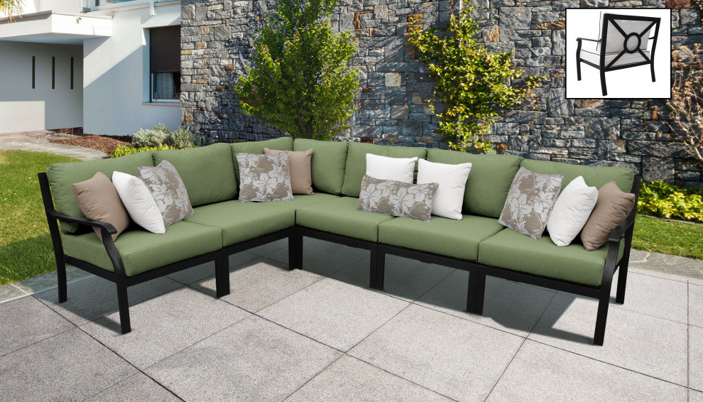 Kathy Ireland Madison Ave. 6 Piece Aluminum Patio Furniture Set, Forest