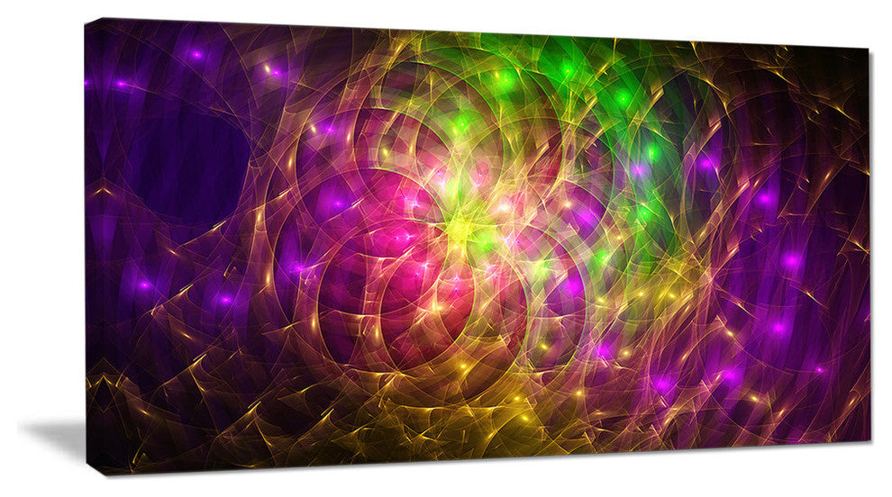Purple Green Symphony of Colors, Oversized Abstract Canvas Art Print, 60x28