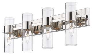 Zlite 343-4V-PN 4-Light Vanity, Clear