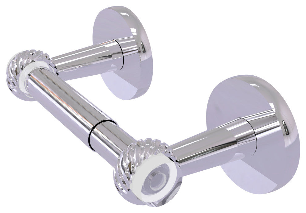 Clearview Two Post Toilet Tissue Holder with Twisted Accents, Polished Chrome