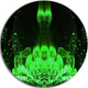 Glossy Bright Green Fractal Flower, Floral Round Wall Art, 11"