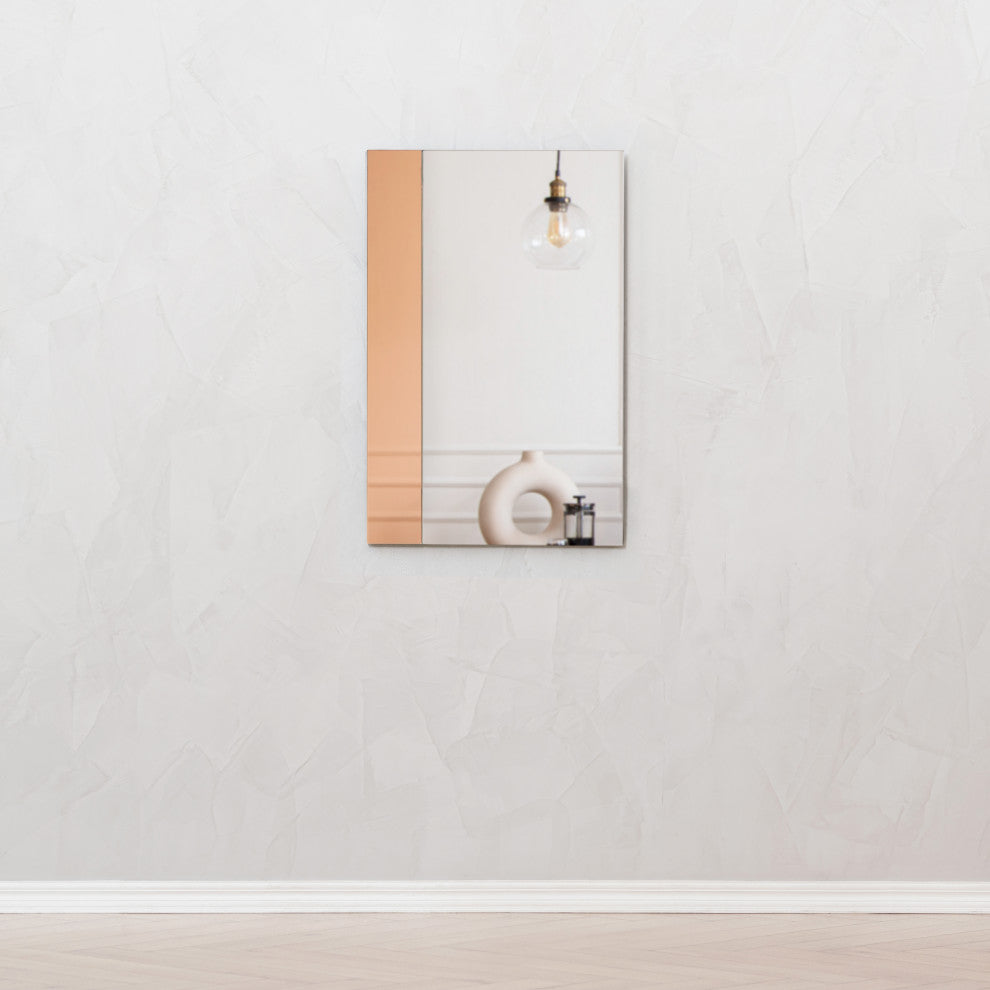 Eric Accent Rectangle Mirror, Rose Gold, 30"x20"
