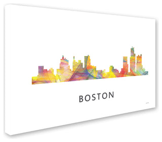 'Boston Mas. Skyline Wb-1' Canvas Art, 19x12