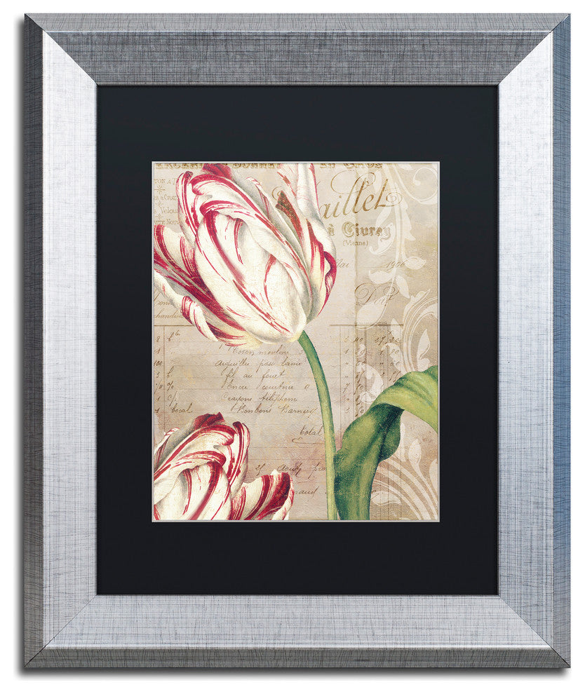 Color Bakery 'Tulips' Matted Framed Art, Silver Frame, Black Mat, 11x14