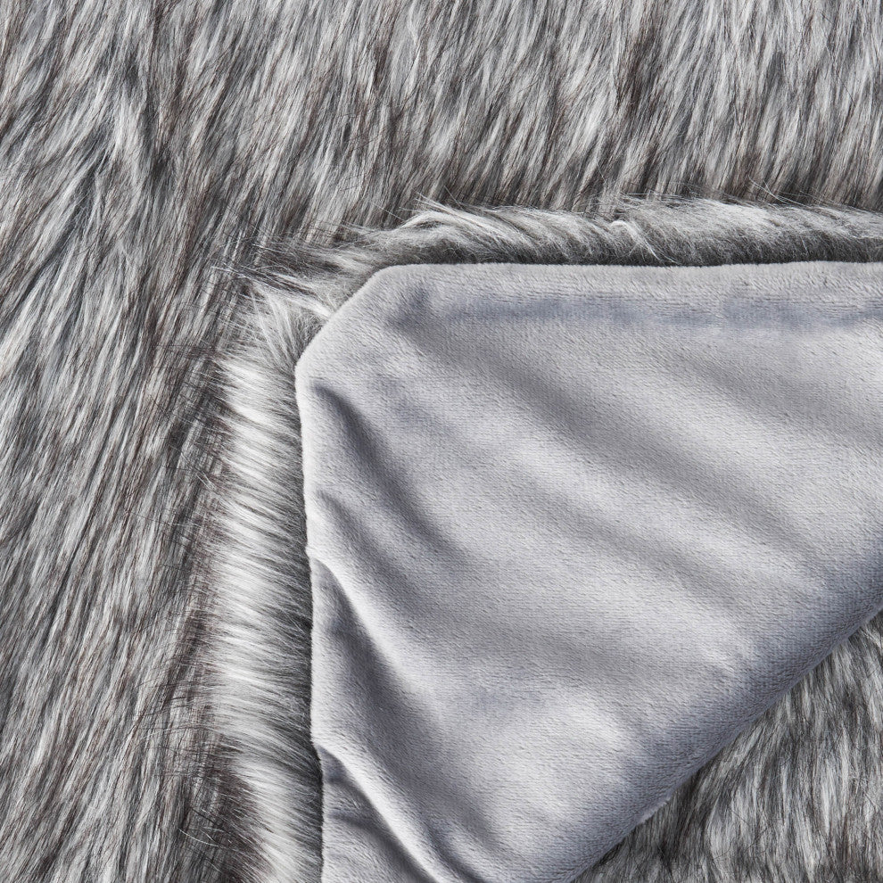 Laraine Streak Faux Fur Throw Blanket