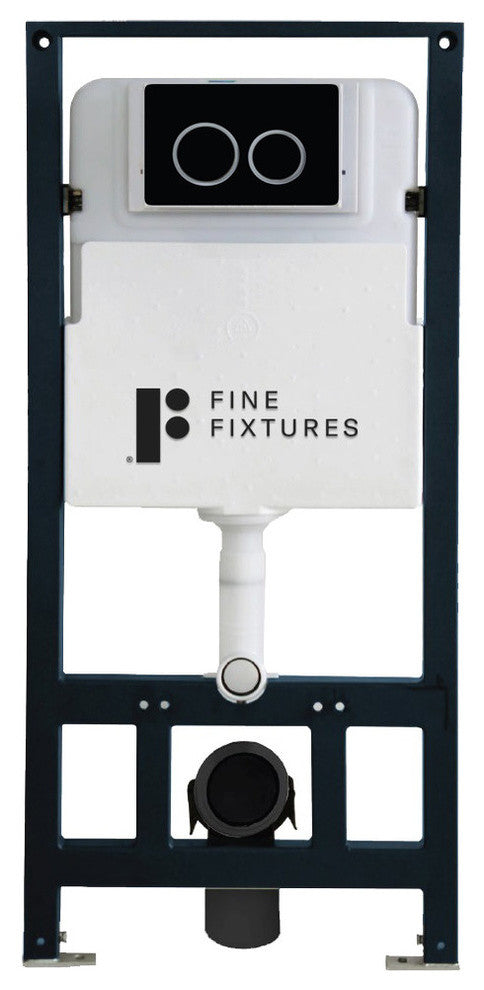 Concealed Tank For Wall Toilets, 2x6" Wall Studs, Black Matte Push Plate