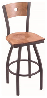 Holland Bar Stool, 830 Voltaire 36 Bar Stool, Pewter Finish