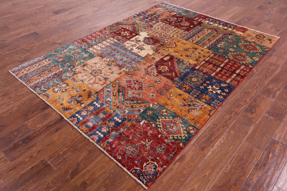 5' 8" X 7' 8" Super Kazak Handmade Wool Rug Q11086
