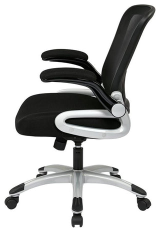 Screen Back and Bonded Leather Seat Managers Chair in Black