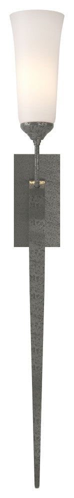 Sweeping Taper ADA Sconce, Natural Iron Finish, Opal Glass, Incandescent