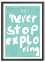 Kids Framed Art Print, Never Stop Exploring by Treechild, 16"x24", Framed