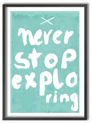 Kids Framed Art Print, Never Stop Exploring by Treechild, 16"x24", Framed