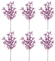 6 Pieces 32" Glitter Leaf Christmas Spray, Velvet