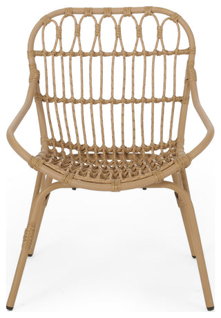 Barrister Outdoor Wicker 3-Piece Chat Set, Light Brown