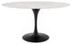 Modern Room Oval Dining Table, Artificial Marble Stone Metal, Black White