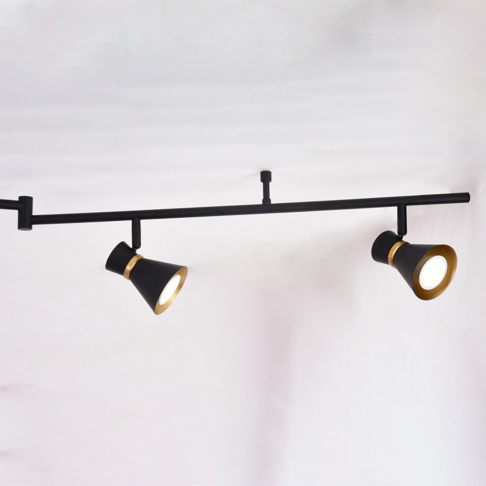 Alto LED Adjustable Ceiling Spot Track Light, Matte Black and Satin Brass, 6-Light