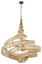 Flow 8-Lt Twist Pendant - Baguette/Natural Rattan