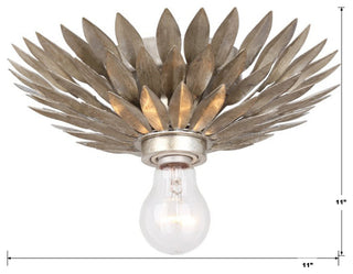 Crystorama Lighting Group 500 Broche 11"W Semi-Flush Ceiling - Antique Gold