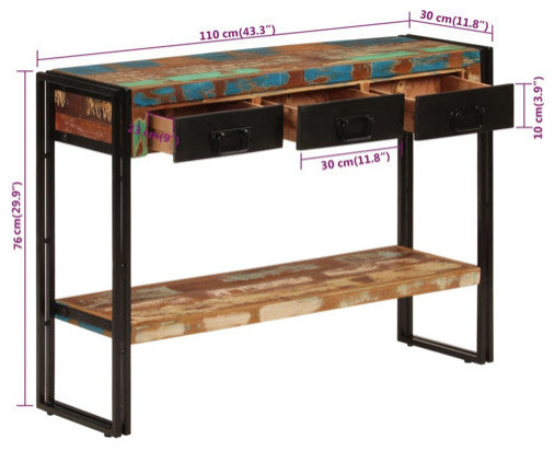 vidaXL Console Table Entryway Table Hallway Side Table Solid Wood Reclaimed