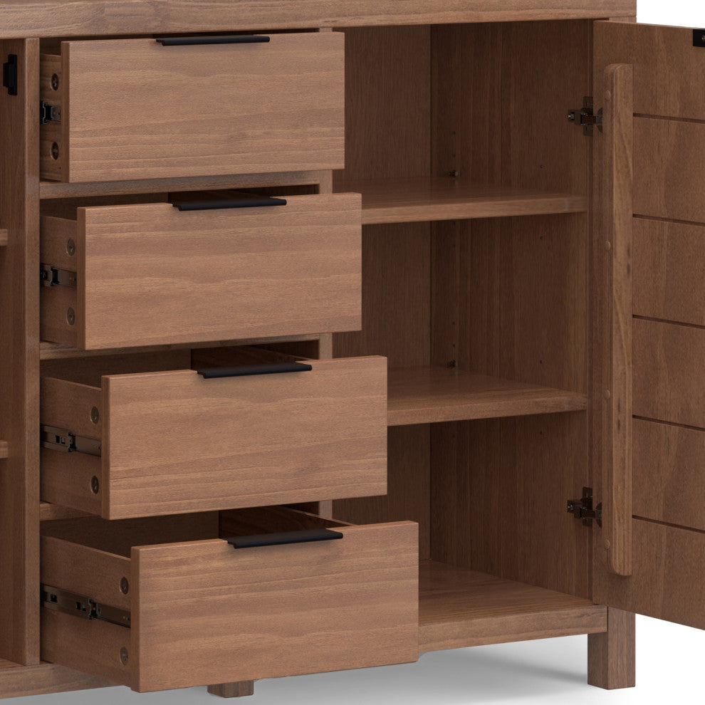Hollander Solid WOOD Sideboard Buffet, Medium Saddle Brown