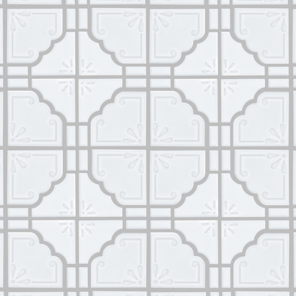 Hudson Moonbeam Porcelain Mosaic Floor and Wall Tile, Glossy White