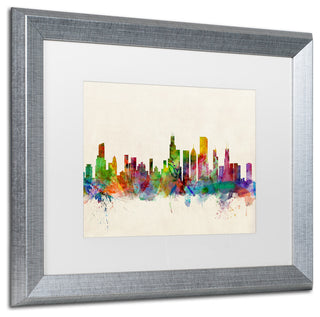 'Chicago, Illinois' Silver Framed Canvas Art by Michael Tompsett