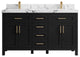 Cambridge 60" Double Bathroom Vanity in Black 2" Viola Night