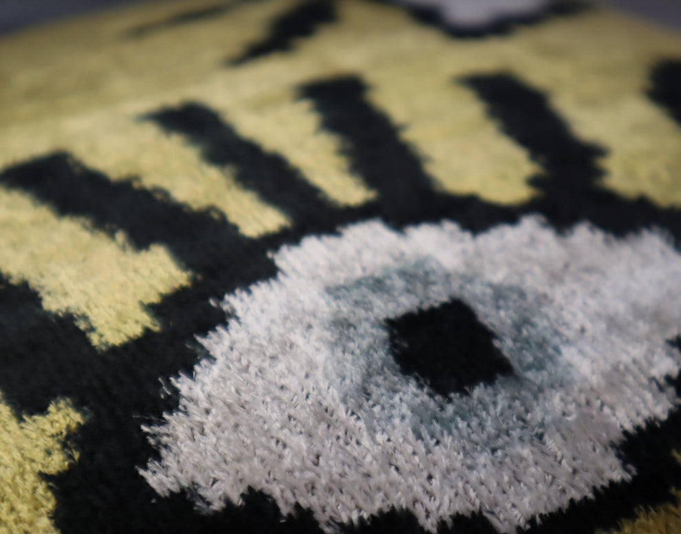 Canvello Handmade Handmade Velvet Silk Evil Eye Throw Pillow With Down Insert