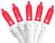 Set of 100 Red LED Mini Christmas Lights 4" Spacing - White Wire