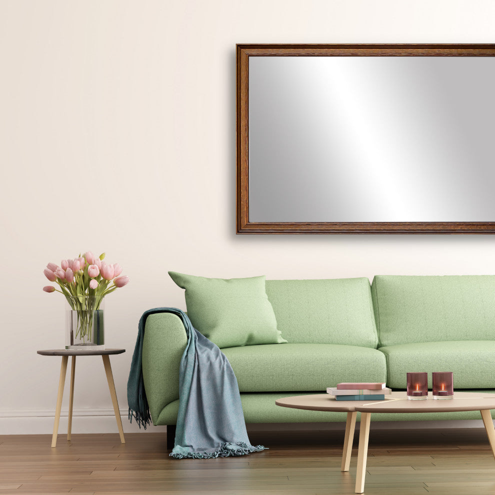 Crenshaw Framed Wall Mirror, Bronze, 20"x48"