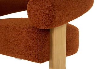 Modrest Nocona Modern Rust Fabric, Wood Accent Chair