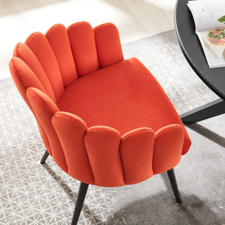 Vanguard Performance Velvet Dining Chair Black Orange -4677