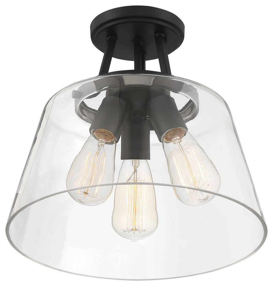 Savoy House 6-1024-3-89 Three Light Semi-Flush Mount Matte Black