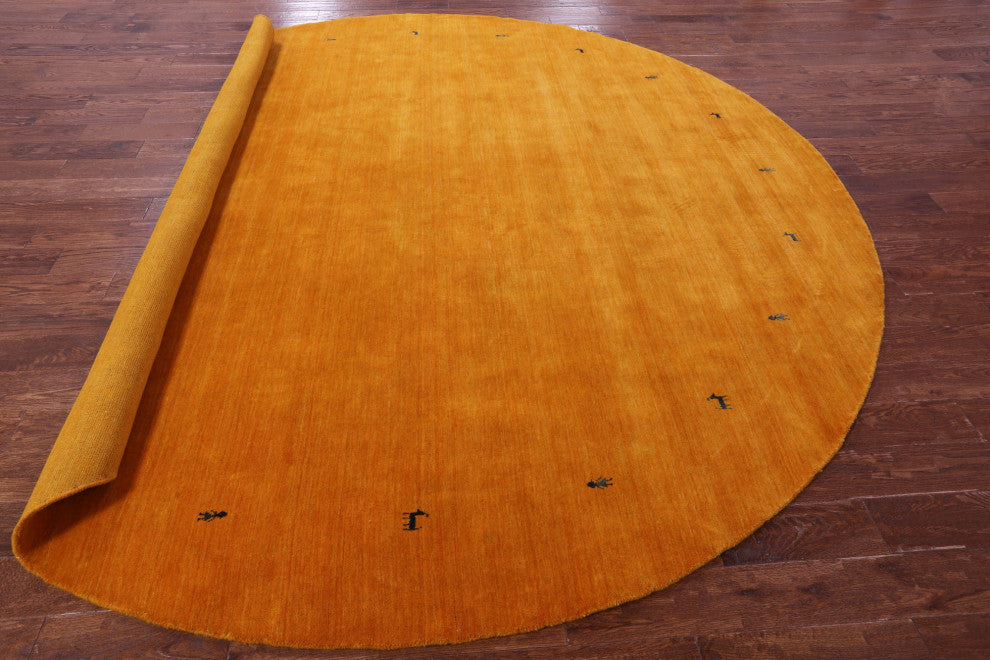 10' Round Persian Gabbeh Handmade Wool Rug - Q15151