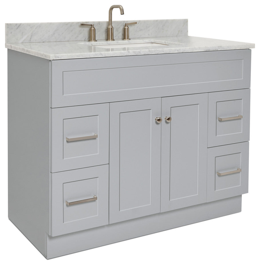 Ariel Hamlet 43" Rectangle Sink Bath Vanity, 0.75" Carrara Marble