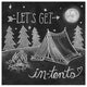 "Adventure Love Tent Chalk" Digital Paper Print by Mary Urban, 42"x42"