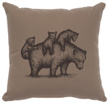 Image Pillow 16x16 Mama Bear Cotton Taupe