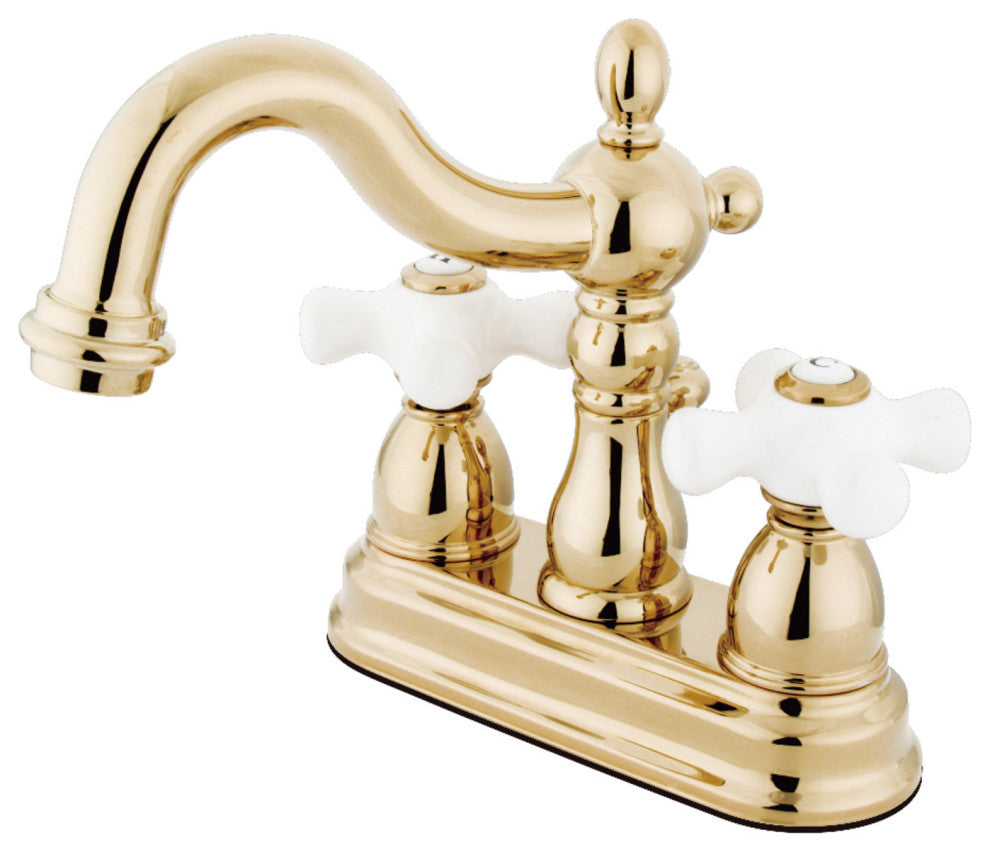 Kingston Brass 4" Centerset Bathroom Faucet, Polished Brass