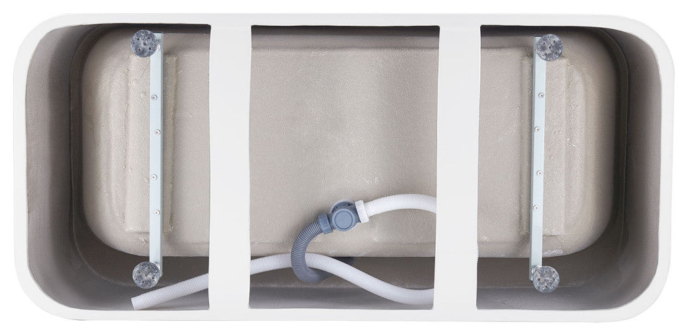 59" Acrylic Roll-Top Flatbottom Non-Whirlpool Bathtub, White