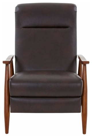 Solaris Wood Arm Push Back Recliner, Burnished Brown
