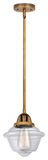 Small Oxford Mini Pendant, Brushed Brass, Clear, Clear