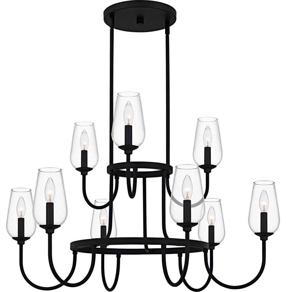 Quoizel VSC5036 Viscount 9 Light 36"W Taper Candle Style - Matte Black