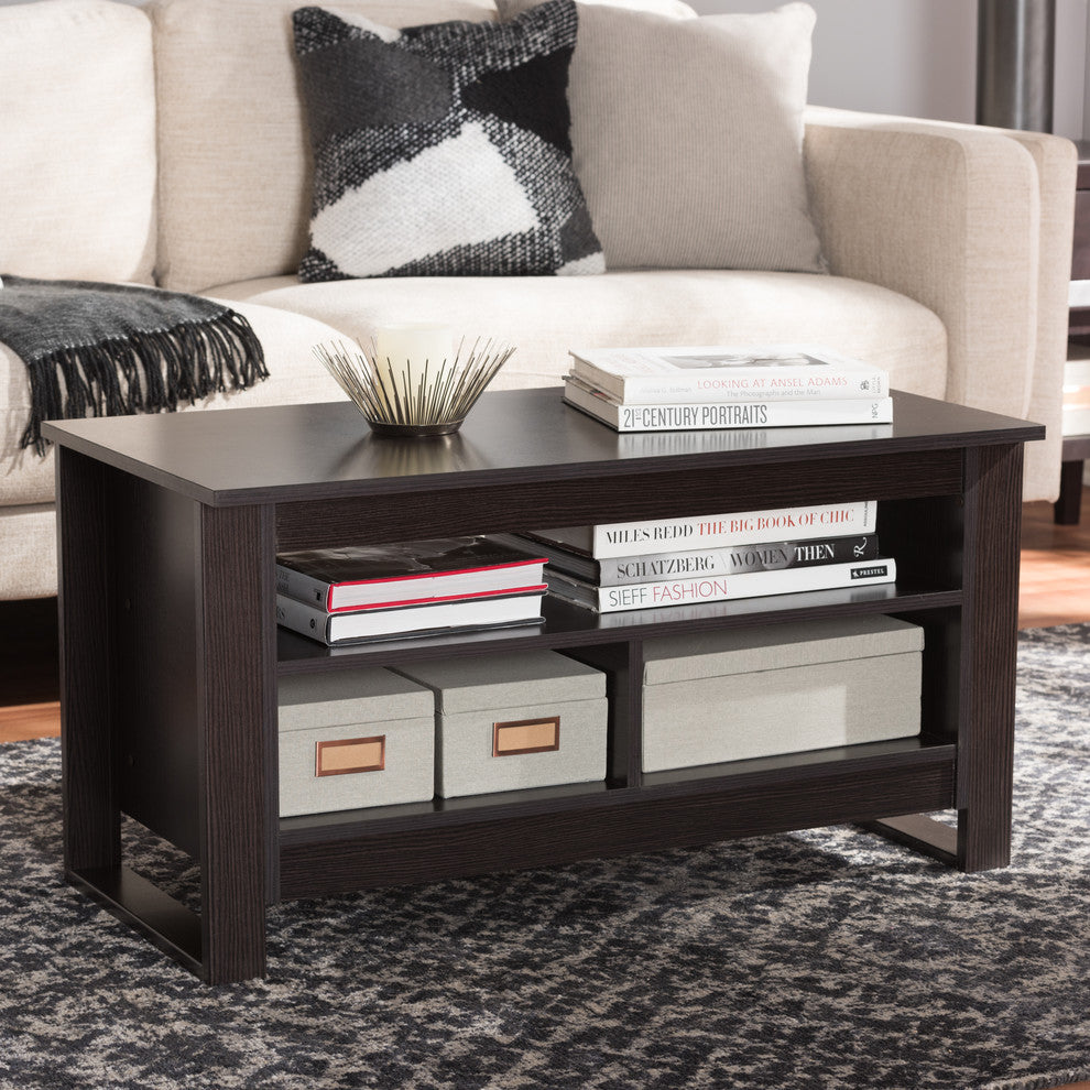 Nerissa Modern and Contemporary Wenge Brown Finished Coffee Table