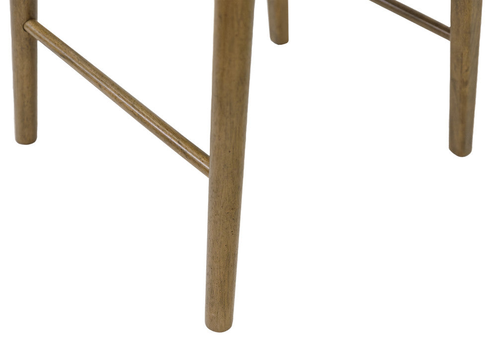 Two Wood Modern Counter Height Kitchen Chairs, Set of 2, Brown